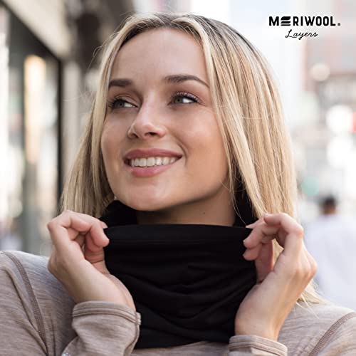 Image of MERIWOOL 100% Merino Wool Ski Neck Gaiter Winter Neck Warmer for Women and Men