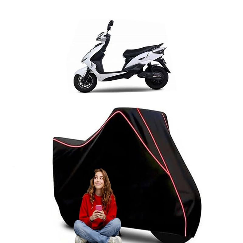 Image of EeVe Wind EeVe Forseti Scooty Bike Cover Water Resistant Outdoor Use Universal Fit Scooters Motorcycles Heavy Duty UV Protection Dust Rain Scratch Resistant Elastic Bottom Black Blue Piping