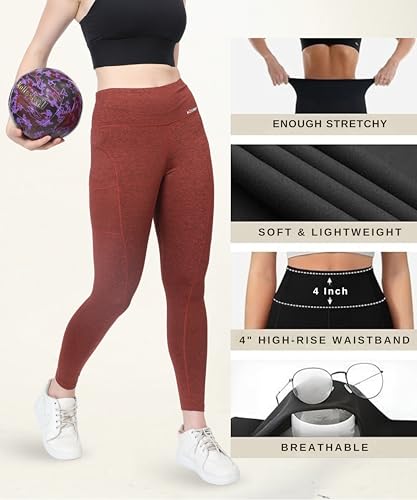 Image of Glamoras Women Polyester Spandex High Waist Gym Legging with Side Pocket, 4-Way Stretch, Squat-Proof, Moisture-Wicking Yoga Pants, Workout Tights for Running, Gym, Fitness, Training, Yoga & Activewear