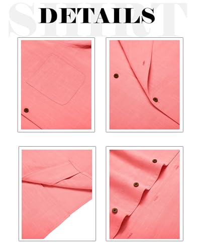 Image of Zombom Men's Cotton Blend Shirt with Full Sleeves Solid Pattern Cuban Collar Neck Line Regular Fit and Standard Length | Solid Shirt for Man Cotton | Shirts for Mans