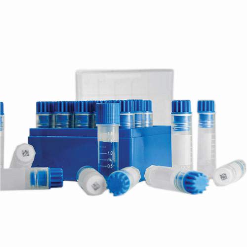 Wheaton Science Products W985863-BC White CryoELITE Free Standing Cryogenic Storage Vial, Polypropylene, Cap, Writing Patch, Sterile, External Thread, 2 mL Capacity (Case of 500)