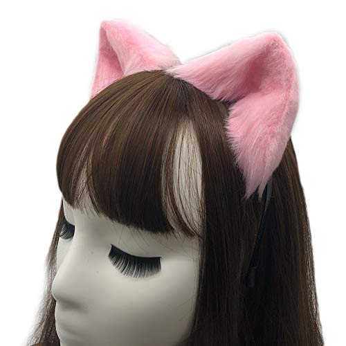 Qinruan Cat Fox Faux Fur Ears Headband Cute Halloween Fancy Dress Cosplay Handmade Animal Furry Ears Hair Hoop #TOP1
