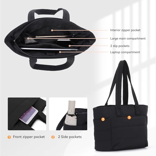 Bolso tote acolchado liviano para mujer miniatura 4