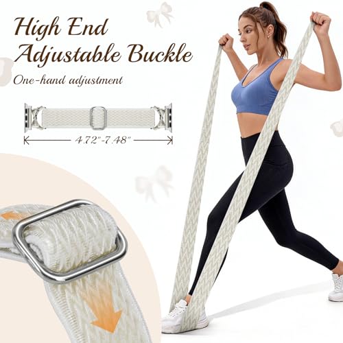 REYUIK Nylon Stretchy Solo Loop Band Compatible with Apple Watch Women - image 4