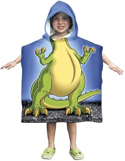 Dawhud Direct Kids Super Soft Plush T-Rex Dinosaur Cotton Hooded Poncho Bath Beach