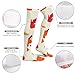 WUXEKZO Girls Women Fashion Fall Maple Leaves Autumn Foxes Cushioned Crew Socks for Cosplay, Soccer, Cycling, Quick Dry Long High Tube Socks