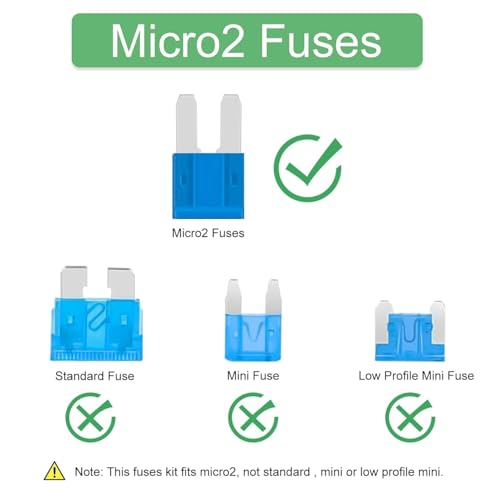 Image of KMH 15A Micro2 Fuse Kit Automotive Blade Fuses Kit for Car, Truck, RV, Boat, Motorcycle and Marine Vehicles |Circuit Breaker Protection Electronic Fuses Holder Safe Power Distribution, Pack of 5