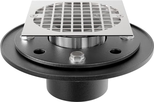 PROFLO PF42947SQ Cast Iron Square Shower Drain 2" IPS Chrome