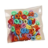 DuomaiJJ Kinder-Haarschmuck Packung Mit 5 Tuchring Ohne Rutsch Tadelt Nicht Dem Haar Girls Daumen Gummi-Gummi-Gummi-Gummiband Hoch Elastisches Haarseil-gemischte Farbe 1
