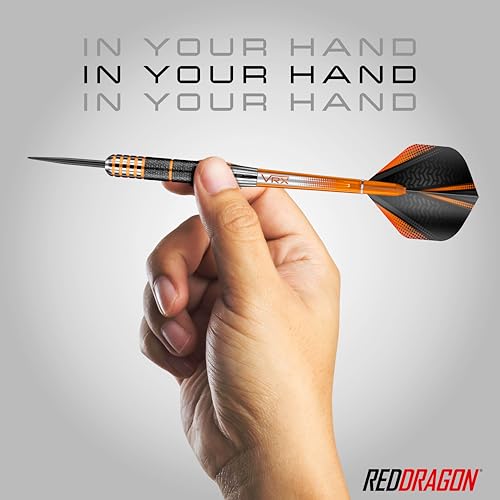 Red Dragon Amberjack 11: 30g - 90% Tungsten Steel Darts with Flights and Stems
