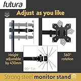Futura Single Monitor Arm Desk Mount, Adjustable Stand for 13-32 Inch Screens, Fits VESA 75x75 & 100x100mm, Holds Up to 8kg, Full Motion Tilt Swivel Rotation & Ergonomic Desk Clamp Monitor Mount - Image 3