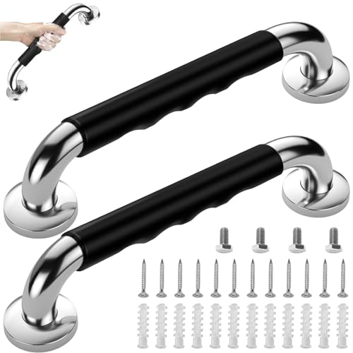2 Pcs Barras Seguridad, Agarraderas Baño Acero Inoxidable 30cm, Agarrador Ducha Antideslizante, Baranda Bañera para Escaleras Cocina Pared, Asa Asidero para Embarazo, Discapacitado y Personas Mayores
