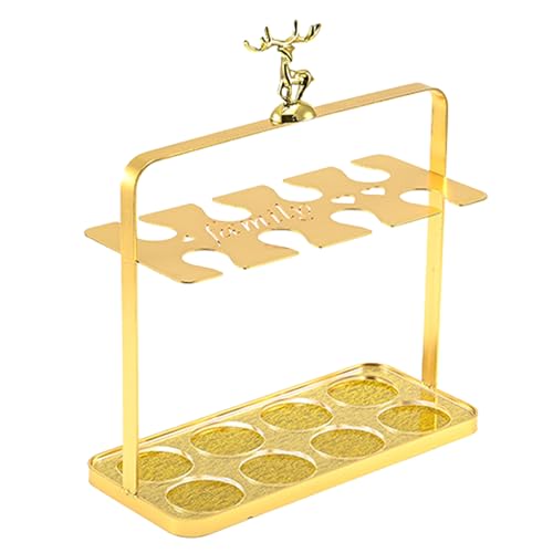 Soporte Para Copas De Licor: Soporte Extraíble Con Diseño De Cabeza De De Hierro, Estante De Almacenamiento Para Copas De Vino En La Encimera, Organizador Decorativo De Exhibición De Barra, Ele