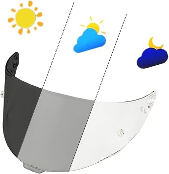 Photochromic Helmet Visor Shield for TT-COURSE,UV Protection Motorcycle Helmet Visor Compatible with KYT TT-COURSE Photochromic Clear
