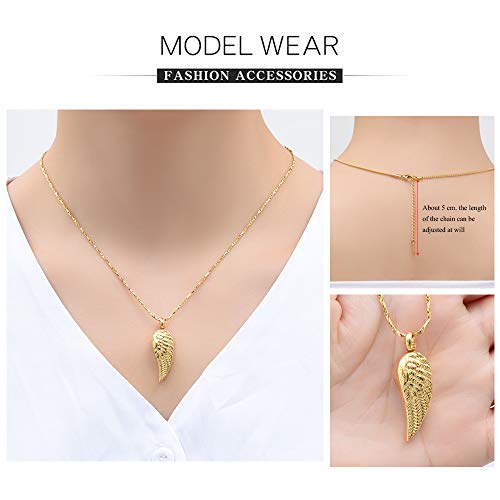 Imrsanl Angel Wing Cremation Jewelry Urn Necklace for Ashes for Women Men Stainless Steel Urn Pendant Ashes Holder Memorial Jewelry2