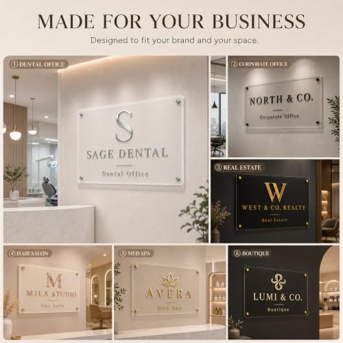 Image of Custom Acrylic Business Sign, Personalized 3D Logo for Office Wall