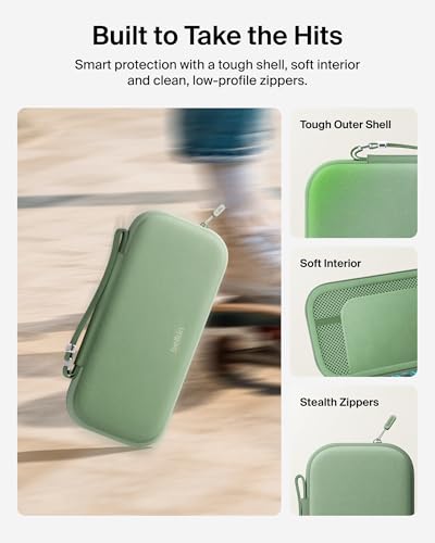 Image of Belkin Nintendo Switch 2 Case, Travel Bag w /AirTag Holder & Storage Pocket for Up to 12 Game Cards - Portable, Lightweight Carrying Case w /Hard Shell, Soft Interior, Switch 2 Accessories - Sage