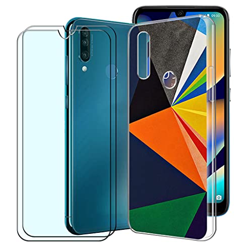 CXKJ Coque pour Wiko View 3 (6.26 Pouce) + [2 Pièces] Verre trempé Protection écran, Ultra Fin Silicone TPU Bumper Transparent Housse Etui de Protection...