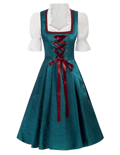 JASAMBAC Women's Oktoberfest Costumes Plus Size Adult Traditional Bavarian Beer Girl German Dirndl Dress - Thumbnail 7