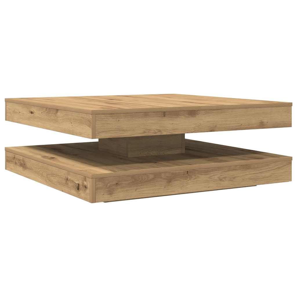 vidaXL Mesa de Centro giratoria 360 Grados Roble Artisan 90x90x34,5 cm