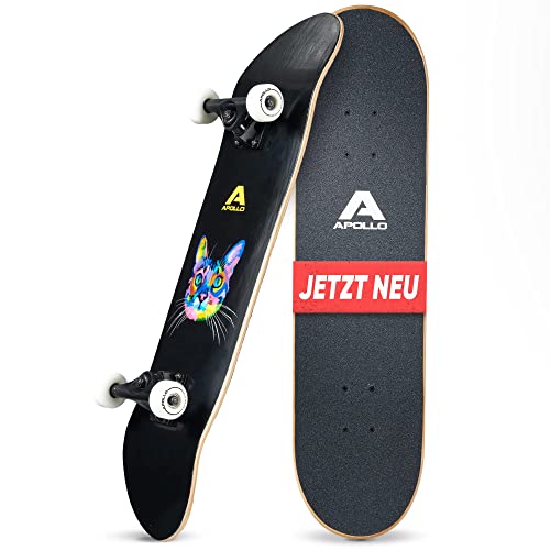 Apollo Skateboard | Cooles Kinder Skateboard und Profi Skateboard Erwachsene in Einem | 7-lagiges Skateboard Deck trendig Medium Concave ABEC-7 Kugellager | Top Fahreigenschaften bei jedem Style