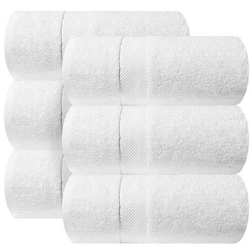 White Classic 8541798893 Wealuxe White Bath Towels 24X50 Inch thumb #1