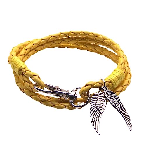 FENGJIAREN Graues Armband, Gelbe Lederarmbänder Für Damen, Graues Lederarmband, Damen Und Herren, Pflanzenblatt, Verstellbares Armband, Schmuck, Geschenke, Armbänder, Verstellbar