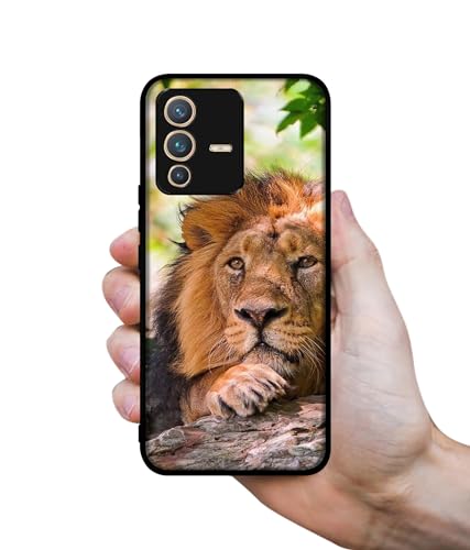 Image of Tiger Pattern Print Design Premium 2D Printed Metal Back Case Cover for Vivo V23 Pro 5G