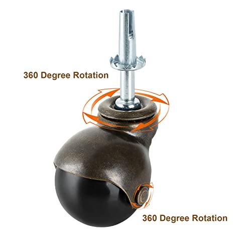 Dajave 2 Inch Ball Caster Wheels, 8 Pack Furniture Wheels Casters With Stem Sockets, Antique Casters Wheels For Furniture, Sofa, Chair, Wooden Table #TOP3