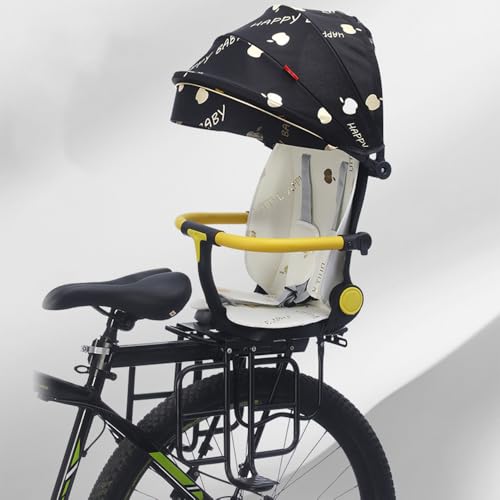 Sariny 自転車チャイルドシート 後ろ ベビー後部座席 軽量で持ち運びが簡単 背もたれの調節が可能 自転車子供乗せシート 取り付け簡単 子供 幼児 多機能シート (ブラック,シート + クッション + サンシェード)