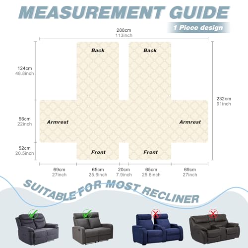 Image of TAOCOCO Waterproof Recliner Covers(Sky Blue, 2 Seater)