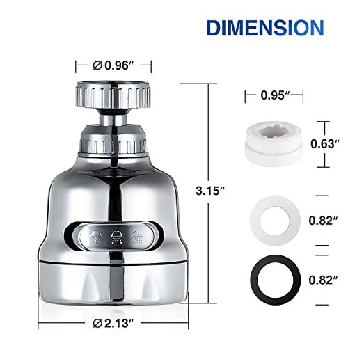 Faucet Sprayer Attachment, 360 Degree Rotating Faucet Aerator Accessories, 3 Mode Adjustable Kitchen Sink Tap Head Water Saving Extend Nozzle Chrome Plated,(Pack Of 2) #TOP2