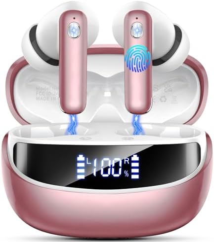 Nerunsa 2026 Bluetooth Kopfhörer, Wasserdicht Kabellose Kopfhörer, 50 Std Spielzeit In Ear Kopfhörer mit ENC Noise Cancelling Mics, Kopfhörer Kabellos Bluetooth
