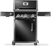 Napoleon Rogue PRO 425 Propane Gas Grill with Infrared Side Burner, Black, Durable 4-Burner Backyard Grill