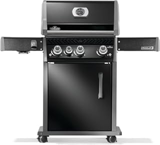 Napoleon Rogue PRO 425 Propane Gas Grill with Infrared Side Burner, Black, Durable 4-Burner Backyard Grill