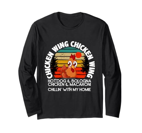 Chicken Wing Chicken Wing Hot Dog Bologna Macaroni Long Sleeve T-Shirt