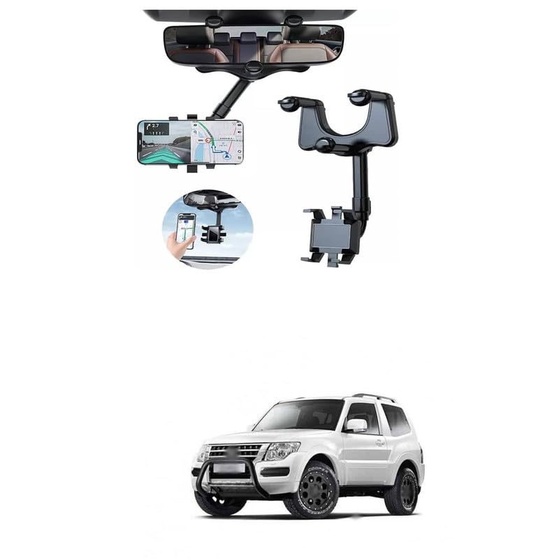 LOVMOTO Car Rearview Mirror Holder Phone Bracket Car Dashboard Phone 360 Rotation Cell Phone Holder Stand Base Vehicle Rear View Mirror Phone Holder Mount Comfortable with Paje-ro