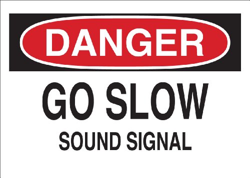 Panneau de signalisation Brady 43384 aluminium Go Slow signal sonore sécurité entrepôt