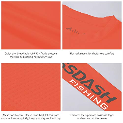 Image of BASSDASH Fishing T Shirts for Men UV Sun Protection UPF 50+ Long Sleeve Tee T-Shirt