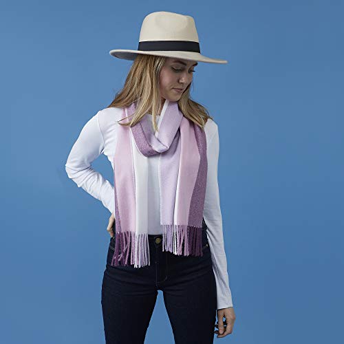 Hadley Wren Tickled Pink Womens Vibrant Stripe Fringe Scarf, Purple, One Size4