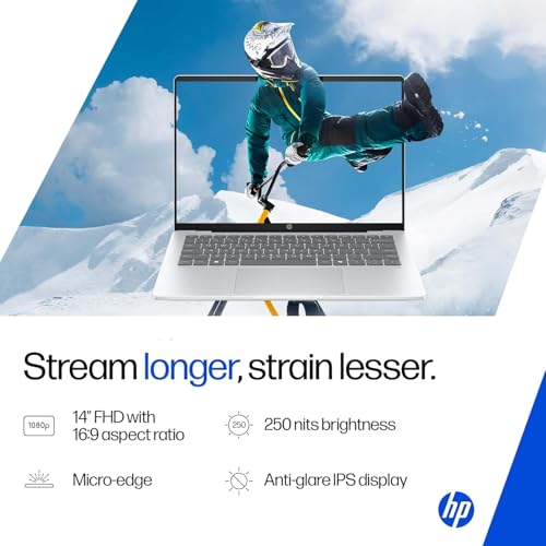 Image of HP 14, Intel Core Ultra 7 155H (16GB DDR5, 512GB SSD) FHD, Anti-Glare, Micro-Edge, 14'' /35.6cm, Win11, M365 Basic(1yr)* Office24, Silver, 1.4kg, EP1151TU, Backlit, HD Camera w /Shutter Laptop