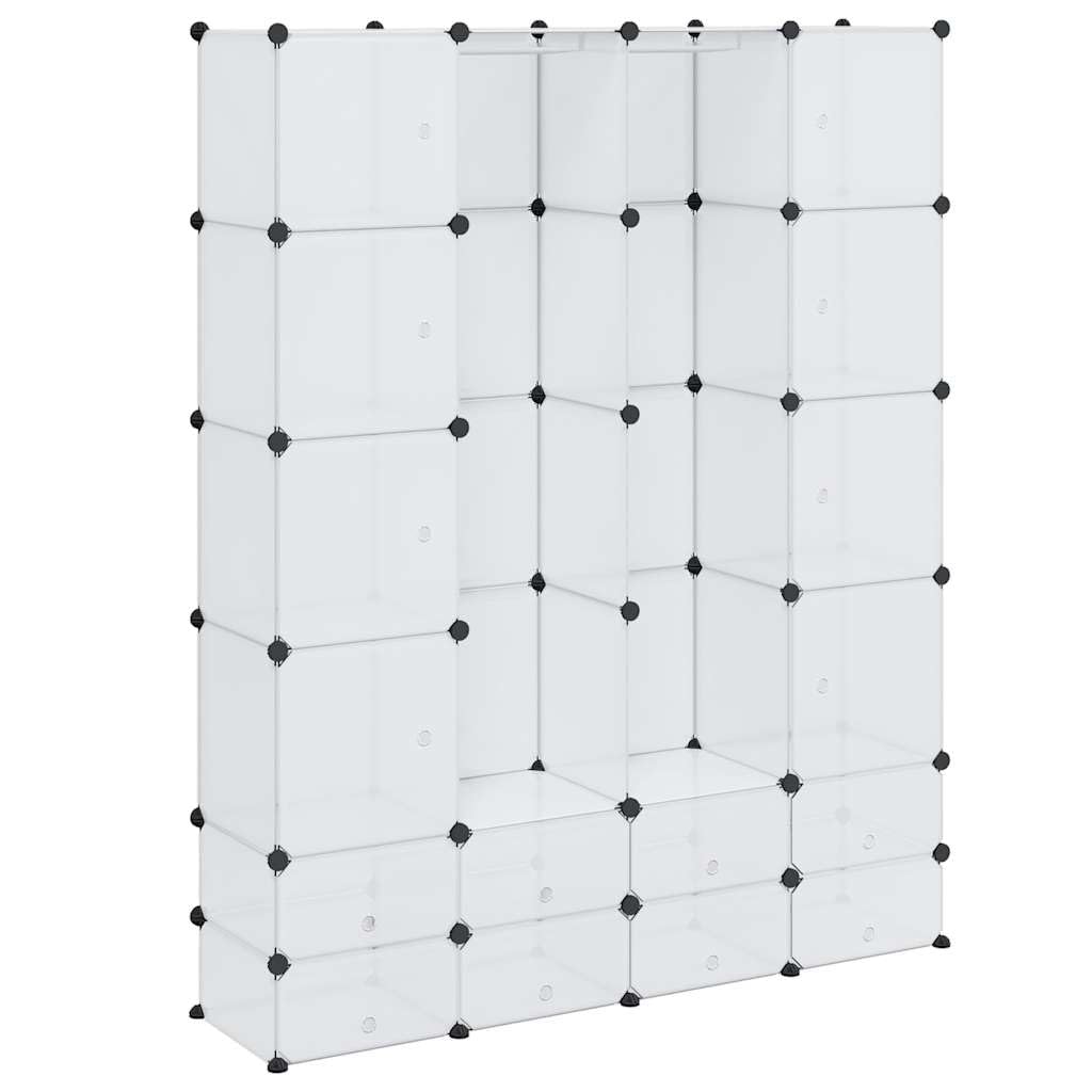 Armadietto modulare con 18 scomparti bianco 37 x 146 x 180,5 cm plastica