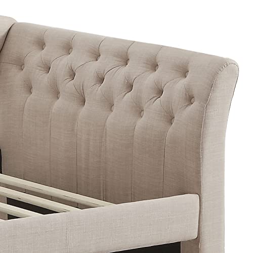 Rosevera Elsa Twin Size Daybed With Trundle, Beige #TOP5