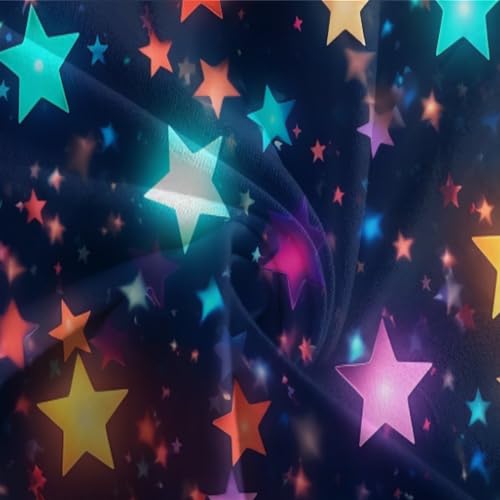Juego de cama de estrellas 3D neón: funda nórdica 135x200 y fundas de almohada de microfibra 8