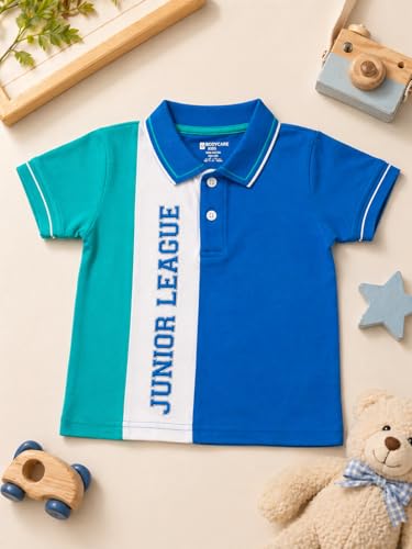 Image of BODYCARE Kids Inafant Boys Half Sleeves Cotton T-Shirt | Skin Friendly Regular Fit | Ultra Soft Breathable Comfortable & Durable | Pack of 2 | Assorted |Casual for Toddler