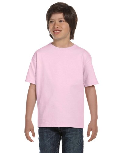 Hanes Boys' Tagless&Reg, Comfortsoft&Reg, Crewneck T-Shirt,Large, Pale Pink #TOP27