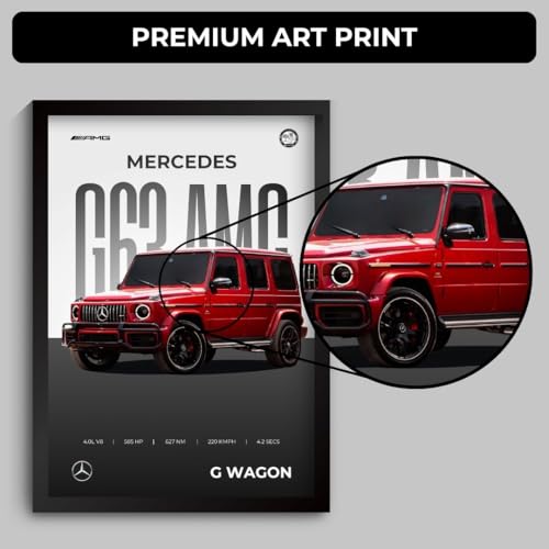 Image of Funk You Store Mercedes G Wagon Poster | Framed G Wagon A4 Sized (31 x 23 cm) | Car Posters for Wall, Mercedes G 63 Frame | SUV Frames | Car Poster for Wall, Bedroom, Hostel, Study Room (F 049)