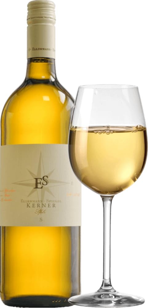Kerner feinherb 1,0 l - Ellermann-Spiegel - Weißwein 9 x 0,75l VINELLO - 9er - Weinpaket inkl. kostenlosem VINELLO.weinausgießer