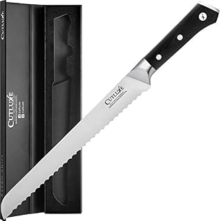 Cutluxe Bread Knife – 10 Inch Serrated Edge Kitchen Knife Forged of High
