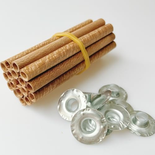 50 sets mechas de madera espiral 8x8mm con base de hierro miniatura 4